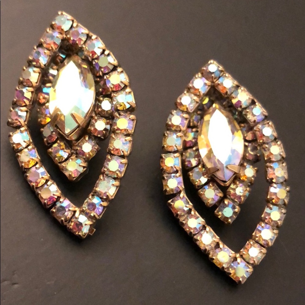 Vintage Rainbow Crystal W/Large Marquis - image 1